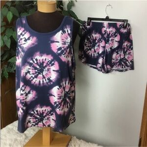Peace Love Dreams Pajama loungewear set Woman’s XL tank top and shorts